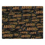 Abierto neon lettes over glass motif pattern Two Sides Premium Plush Fleece Blanket (Large) 80 x60  Blanket Back