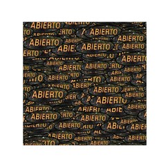 Abierto Neon Lettes Over Glass Motif Pattern Square Satin Scarf (30  X 30 ) by dflcprintsclothing