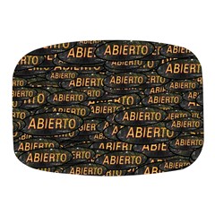 Abierto Neon Lettes Over Glass Motif Pattern Mini Square Pill Box by dflcprintsclothing