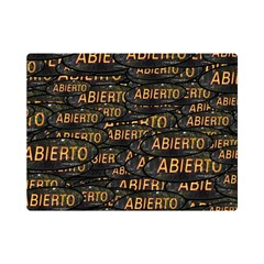 Abierto Neon Lettes Over Glass Motif Pattern Premium Plush Fleece Blanket (mini) by dflcprintsclothing