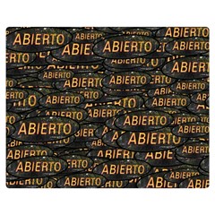 Abierto Neon Lettes Over Glass Motif Pattern Premium Plush Fleece Blanket (medium) by dflcprintsclothing