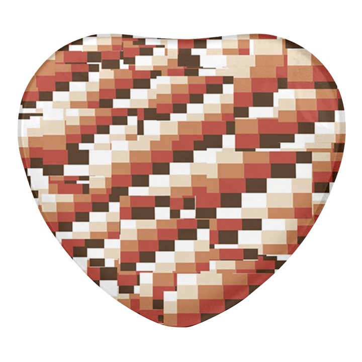 ChromaticMosaic Print Pattern Heart Glass Fridge Magnet (4 pack)