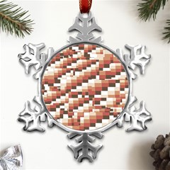 Chromaticmosaic Print Pattern Metal Small Snowflake Ornament by dflcprintsclothing