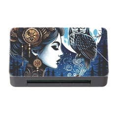 Steampunk Woman With Owl 2 Steampunk Woman With Owl Woman With Owl Strap Memory Card Reader With Cf by CKArtCreations