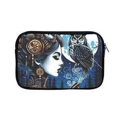 Steampunk Woman With Owl 2 Steampunk Woman With Owl Woman With Owl Strap Apple Macbook Pro 13  Zipper Case by CKArtCreations