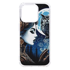 Steampunk Woman With Owl 2 Steampunk Woman With Owl Woman With Owl Strap Iphone 14 Pro Tpu Uv Print Case by CKArtCreations