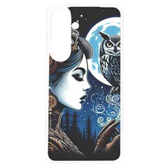 Steampunk Woman With Owl 2 Steampunk Woman With Owl Woman With Owl Strap Samsung Galaxy S24 6 2 Inch Tpu Uv Case by CKArtCreations