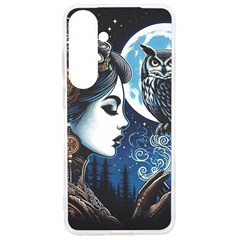 Steampunk Woman With Owl 2 Steampunk Woman With Owl Woman With Owl Strap Samsung Galaxy S24 Ultra 6 9 Inch Tpu Uv Case by CKArtCreations