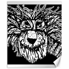 Fantasy Monster Feline Exteme Closeup Drawing Wb Canvas 16  X 20  by dflcprintsclothing