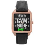 Gym mode Rose Gold Leather Watch  Front