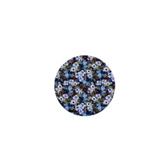 Blue Flowers Dark Blue Flowers 1  Mini Magnets by DinkovaArt