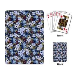 Blue Flowers Dark Blue Flowers Playing Cards Single Design (rectangle) by DinkovaArt