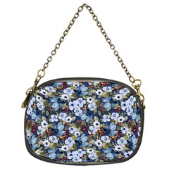 Blue Flowers Dark Blue Flowers Chain Purse (one Side) by DinkovaArt