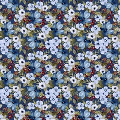 Blue Flowers Dark Blue Flowers Play Mat (rectangle) by DinkovaArt