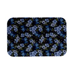 Blue Flowers Dark Blue Flowers Open Lid Metal Box (silver)   by DinkovaArt