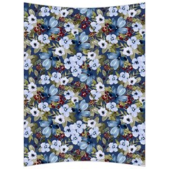 Blue Flowers Dark Blue Flowers Back Support Cushion by DinkovaArt