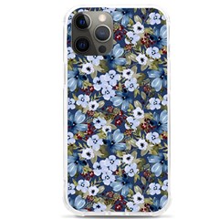 Blue Flowers Dark Blue Flowers Iphone 12 Pro Max Tpu Uv Print Case by DinkovaArt