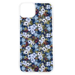 Blue Flowers Dark Blue Flowers Iphone 15 Tpu Uv Print Case by DinkovaArt