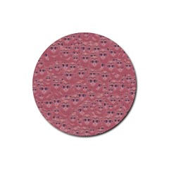 Sweet Emoji Canvas Print Pattern Rubber Coaster (round) by dflcprintsclothing