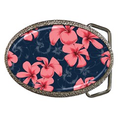 5902244 Pink Blue Illustrated Pattern Flowers Square Pillow Belt Buckles by BlackRoseStore