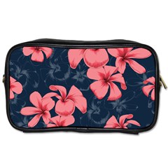 5902244 Pink Blue Illustrated Pattern Flowers Square Pillow Toiletries Bag (two Sides) by BlackRoseStore