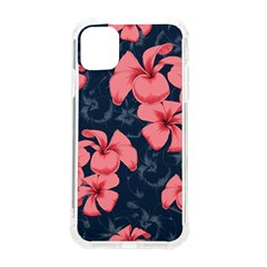 5902244 Pink Blue Illustrated Pattern Flowers Square Pillow Iphone 11 Tpu Uv Print Case