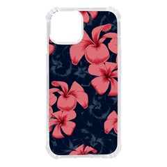 5902244 Pink Blue Illustrated Pattern Flowers Square Pillow Iphone 14 Tpu Uv Print Case by BlackRoseStore