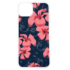 5902244 Pink Blue Illustrated Pattern Flowers Square Pillow Iphone 15 Tpu Uv Print Case