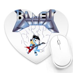 Bluey, Bluey Dad, Bluey Kids, Heart Mousepad by avitendut