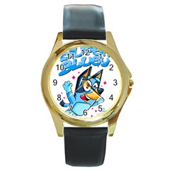 Super Bluey Round Gold Metal Watch by avitendut