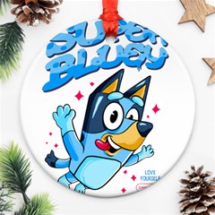 Super Bluey Round Ornament (two Sides) by avitendut