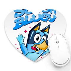 Super Bluey Heart Mousepad by avitendut