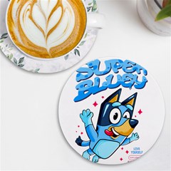 Super Bluey Uv Print Round Tile Coaster by avitendut