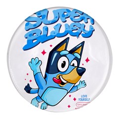 Super Bluey Round Glass Fridge Magnet (4 Pack) by avitendut