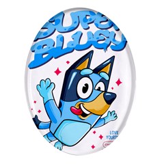 Super Bluey Oval Glass Fridge Magnet (4 Pack)