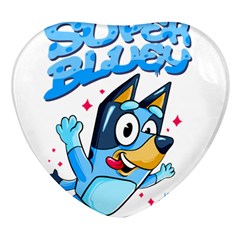 Super Bluey Heart Glass Fridge Magnet (4 Pack) by avitendut