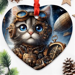 Maine Coon Explorer Heart Ornament (two Sides)