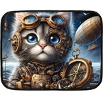 Maine Coon Explorer Two Sides Fleece Blanket (Mini) 35 x27  Blanket Back