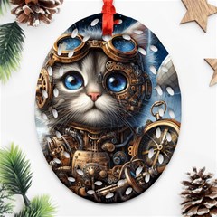 Maine Coon Explorer Oval Filigree Ornament (two Sides)