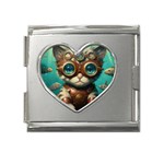 Underwater Explorer Mega Link Heart Italian Charm (18mm) Front