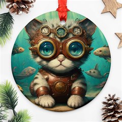 Underwater Explorer Round Ornament (two Sides)