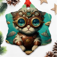 Underwater Explorer Snowflake Ornament (two Sides)