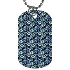 Blue Flowers 001 Dog Tag (one Side) by DinkovaArt