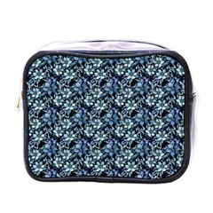 Blue Flowers 001 Mini Toiletries Bag (one Side) by DinkovaArt