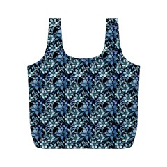 Blue Flowers 001 Full Print Recycle Bag (m) by DinkovaArt