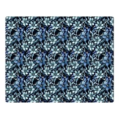 Blue Flowers 001 Two Sides Premium Plush Fleece Blanket (large) by DinkovaArt