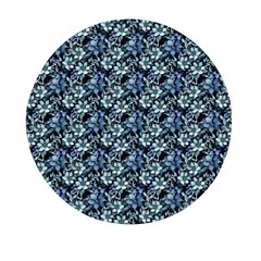 Blue Flowers 001 Mini Round Pill Box by DinkovaArt