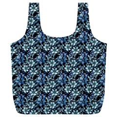 Blue Flowers 001 Full Print Recycle Bag (xxxl) by DinkovaArt