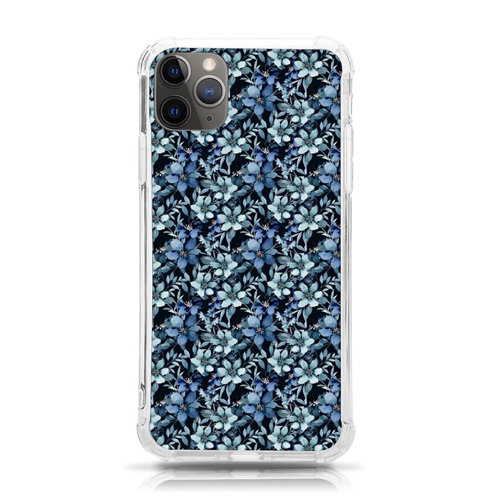 Blue Flowers 001 iPhone 11 Pro Max 6.5 Inch TPU UV Print Case