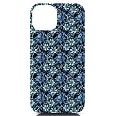 Blue Flowers 001 Iphone 14 Black Uv Print Case by DinkovaArt